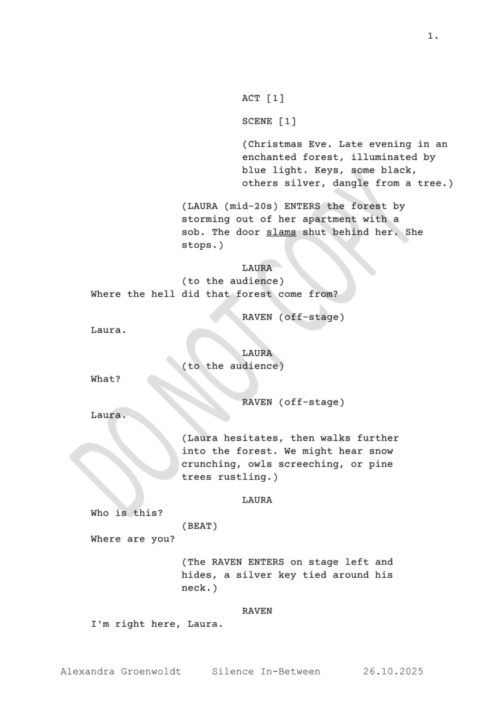 first page of my stage play
